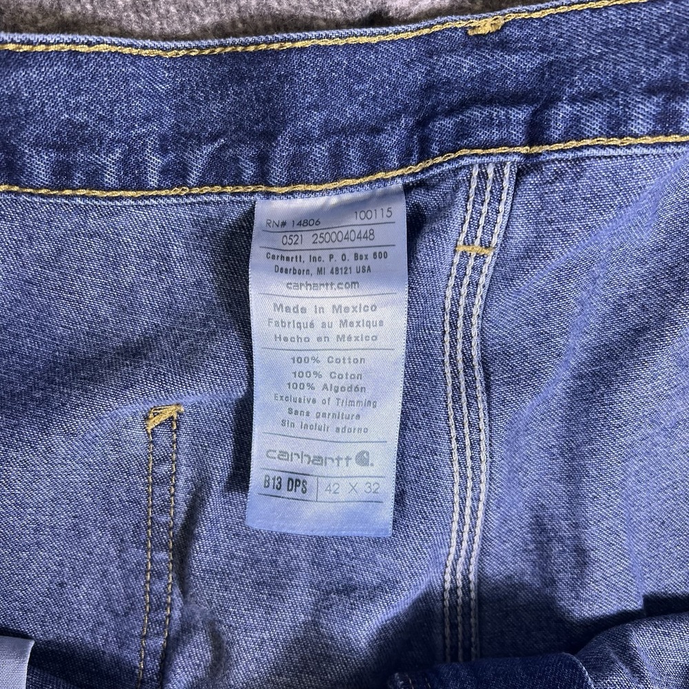 Carhartt B13 DPS Carpenter Jeans Men 41x31 Blue Loose Fit Workwear Utility Denim - Picture 4 of 14